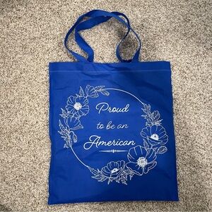 Blue Floral Mini Tote Bag